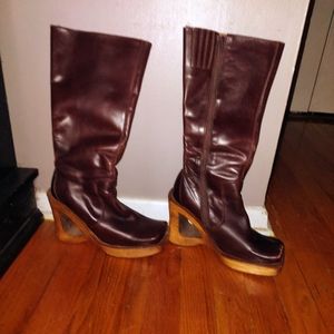 Unique Platform Leather Boots